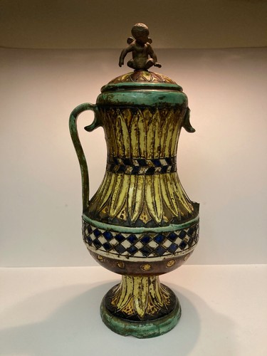 Antique majolica style urn - antique, majolica-style