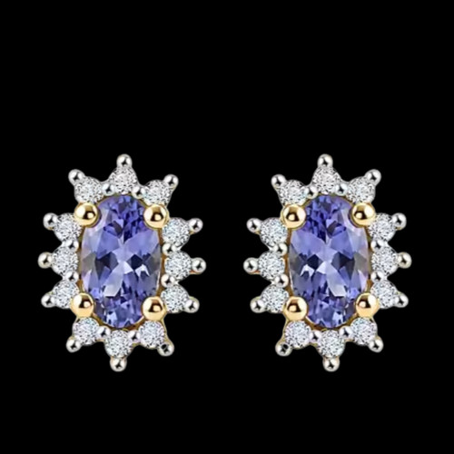 Tanzanite zircon halo - tanzanite,