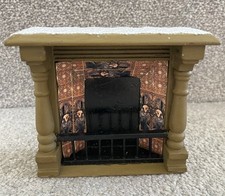 Vintage Doll House 1/12 Scale Fireplace W/ Art Nouveau ‘Tiles’