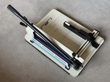 HFS(R) Heavy Duty Guillotine Paper Cutter Commercial Metal Base (A4-12''-White)