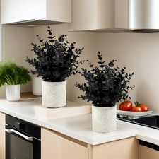 2 Pack Black  Fake Plants