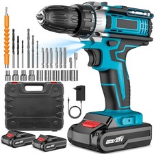 2 Battery 21V Cordless Drill Combi Driver High Power Electric Screwdriver Set UK