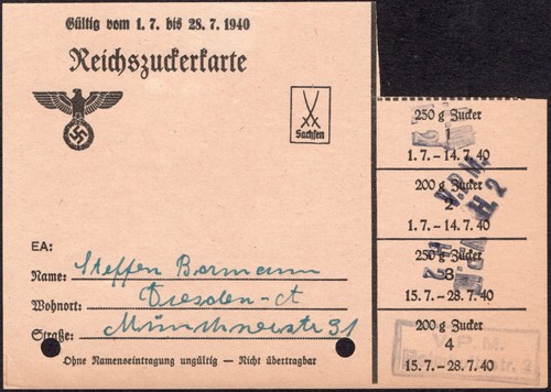 Food rations coupon wwii - food,