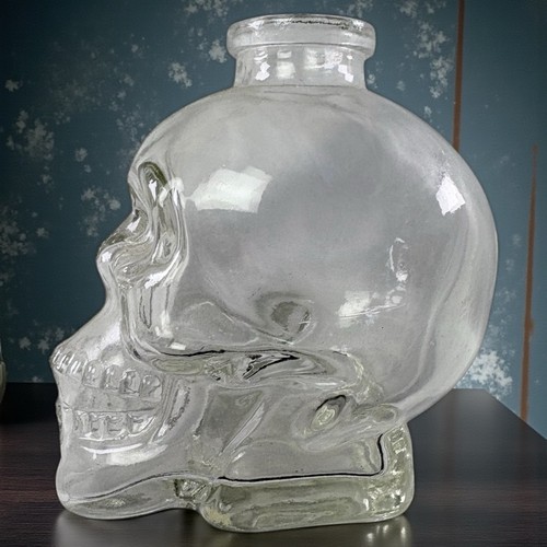 Clear glass skull - glass,