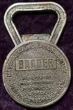 Vintage WWII BADDER bottle opener & Watch Fob advertising Rare.