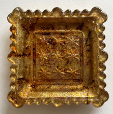 Ceramic & Glass Candle Plate, Square, 4.5 x 4.5 inches