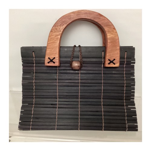 Wooden handle black woven - black,