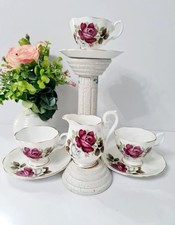 Red Maroon and White Rose Set