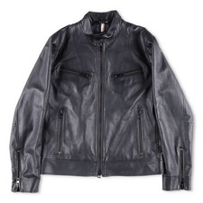 BOSS Mens Leather Biker Jacket