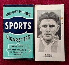 Cigarette Packet empty 1940's + slide Sunderland Footballer T.McLain .
