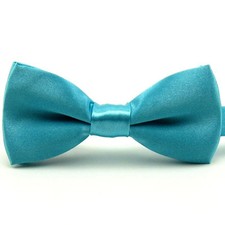 Baby Boy Child Kid Solid Color Satin Pre-tied Bow Neck Tie Wedding Party Bowties