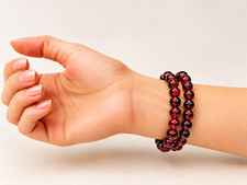 Set of 2 Faux Garnet Red Stone