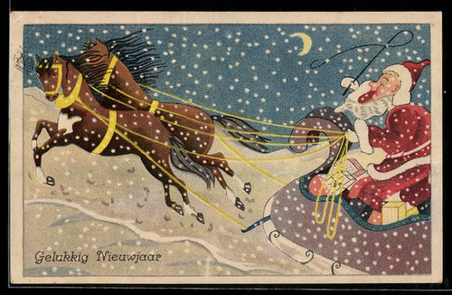 Postcard santa claus - of, a