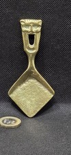 ANTIQUE- ARTS & CRAFTS- GROTESQUE FACE,BRASS- TEA CADDY-SPOON. C-1900s