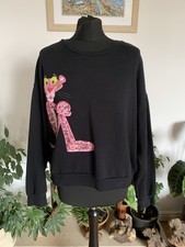 Rare Zara Pink Panther Oversized Black Sequin Jumper Size Medium - Pullover