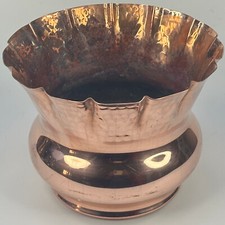 VINTAGE FRENCH FLUTED DESIGN COPPER PLANT POT STAMPED L. LECELLIER, VILLEDIEU