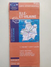 Ille-Et-Vilaine France Vintage Road Map IGN Sheet Number D35