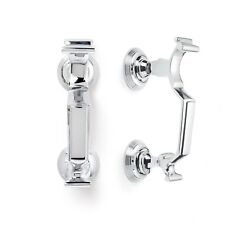 Large Polished Chrome Reeded Doctor Door Knocker Traditional Victorian Georgian