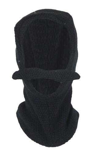 Black balaclava hat - black,