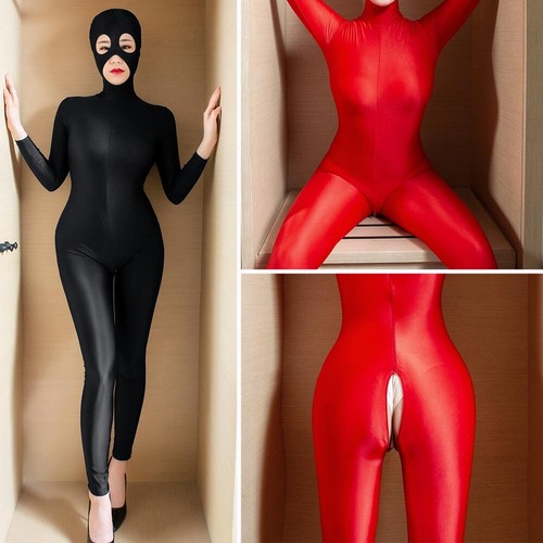 Women shiny zipper bodysuit - women,