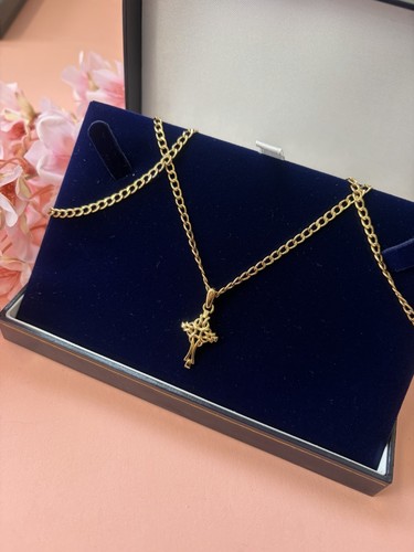 9ct gold plain cross - plain,