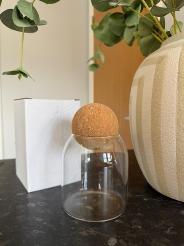 Cork ball glass - candle, storage