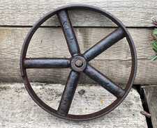 Vintage Large Heavy Industrial Cast Iron Flywheel 12" Wheel Cog Cart 2" Wide