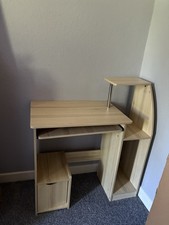 Workstation Ikea study desk home office computer PC storage shelf slidg keyboard