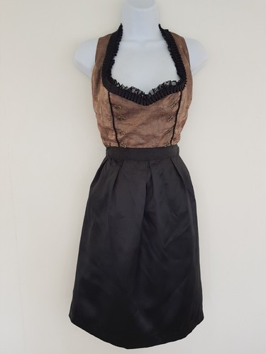 Vintage dress black brown - vintage,