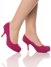 NEW WOMENS LADIES MID HEEL CASUAL SMART WORK PUMP COURT SHOES SIZE 3-8