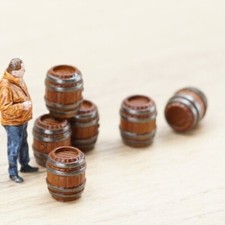Model Railway Wooden Barrels -