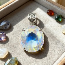 Handmade mystic topaz pendant - mystic,