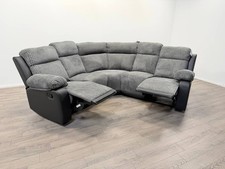 Bradley Fabric Recliner Corner Sofa – Charcoal