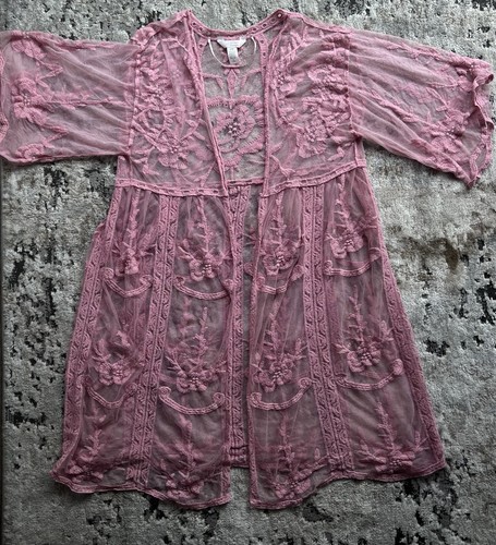 Boho embroidered mesh kimono - boho,