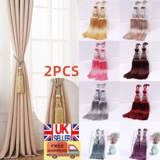 Pair Tassel Curtain Holdbacks Rope Tie Backs Tassel Tiebacks Beaded Ball Decor