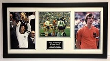 Franz Beckenbauer & Johan Cruyff Signed Mounted Framed Photo Display +Dealer COA
