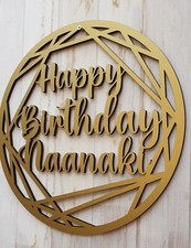  Personalised Script Name Hoop Circle Sign Wall  Plaque Wood  MDF Nursery Decor