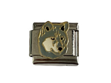 CLASSIC ITALIAN CHARM WOLF DOG  fits all design 9mm bracelet link AS14