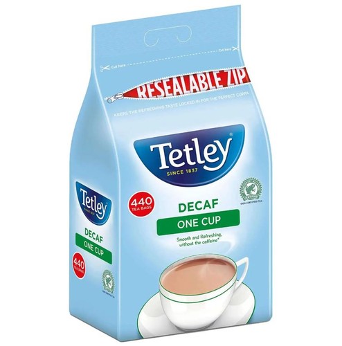 Tetley decaf one cup tea - decaf, pack