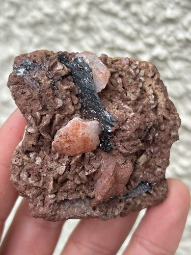 Hematite stained calcites with - stained,