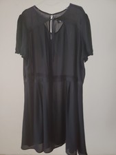 Hell Bunny Womens Black Sheer Dress Size 4XL UK 22 SHEER NO LINING