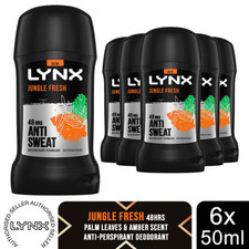 Lynx Anti-Perspirant Deodorant Stick 48H Odour Protection Jungle Fresh 50ml, 6pk