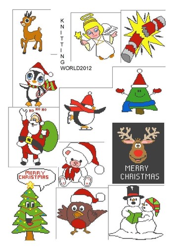 Christmas intarsia knitting - intarsia,