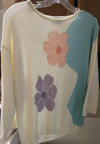70s vintage womens flower - l,