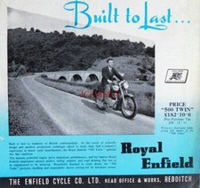 ROYAL ENFIELD Motor Cycles '500 Twin' Advert - 01/12/55 Magazine Cover Print
