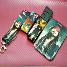 Jack Sparrow Pirates Inspired Lanyard Hard Card Holder & Safety Clip 
