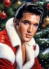 Elvis Presley art Christmas - A3 Poster - Art photo pin up picture