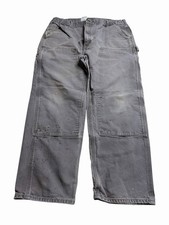 Vtg Carhartt B136 GVL Double Knee Carpenter Pants 38X29 Dungarees Fit Faded Gray