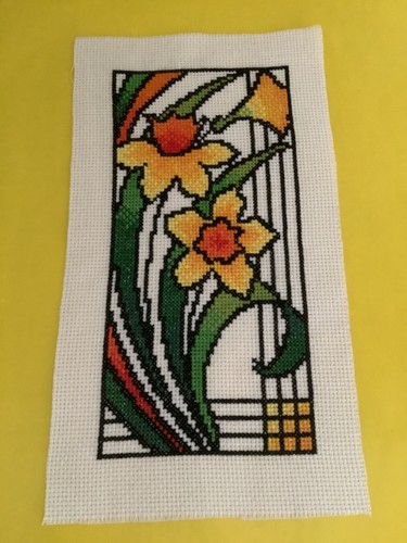 Hand stitched colourful yellow - hand,