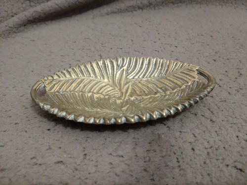 Vintage brass leaf design - brass,